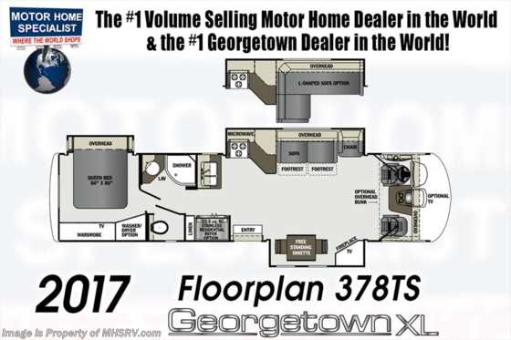 2017 Forest River Georgetown XL 378TS Luxury Class A RV for Sale W/Black Diamond Floorplan