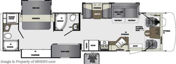 2017 Forest River Georgetown 364TS Bunk House, 2 Full Bath RV for Sale at MHSRV Floorplan