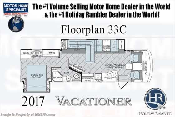 2017 Holiday Rambler Vacationer 33C Class A RV for Sale at MHSRV.com W/King Bed Floorplan