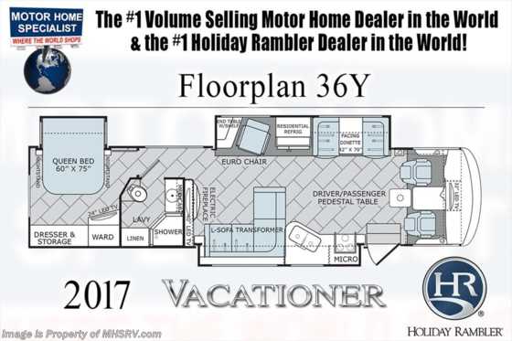 2017 Holiday Rambler Vacationer 36Y Class A RV for Sale at MHSRV.com Floorplan