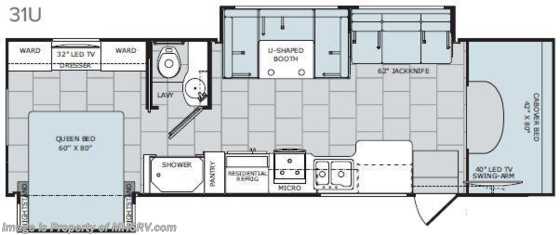 2017 Holiday Rambler Vesta 31U Class C RV for Sale at MHSRV W/2 Slides Floorplan