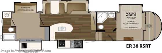 2017 Heartland RV ElkRidge 38RSRT Bunk RV for Sale at MHSRV.com W/2 Full Bath Floorplan