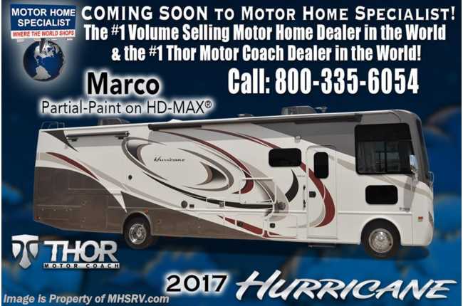 2017 Thor Motor Coach Hurricane 31S RV for Sale at MHSRV 5.5KW Gen, Jacks, 2nd A/C