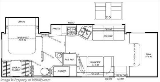 2017 Coachmen Leprechaun 311FS W/Res Fridge, W/D, Walk-in-Closet for Sale Floorplan