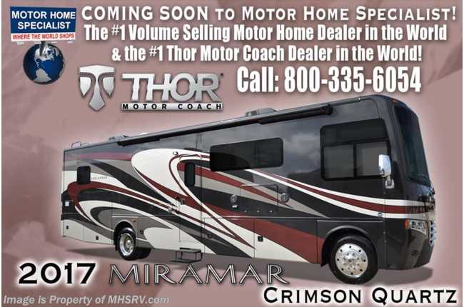 2017 Thor Motor Coach Miramar 35.2 RV for Sale W/King Bed &amp; Dual Pane