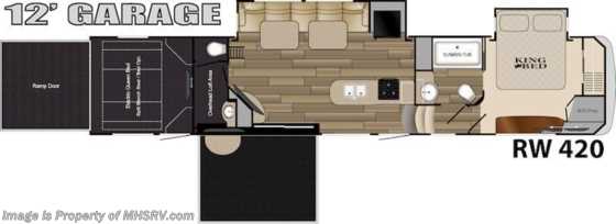2015 Heartland RV Road Warrior RW420 Bath &amp; 1/2, Bunk Model for Sale at MHSRV Floorplan