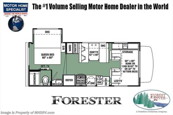 2018 Forest River Forester LE 2251SC RV for Sale at MHSRV.com W/15K BTU A/C Floorplan