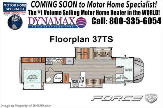2018 Dynamax Corp Force 37TS Super C RV for Sale at MHSRV W/Solar, W/D Floorplan