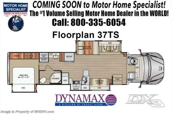 2018 Dynamax Corp DX3 37TS Super C W/Theater Seats, Dsl Aqua Hot, W/D Floorplan
