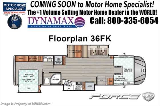 2018 Dynamax Corp Force HD 36FK Super C for Sale at MHSRV W/Theater Seats Floorplan
