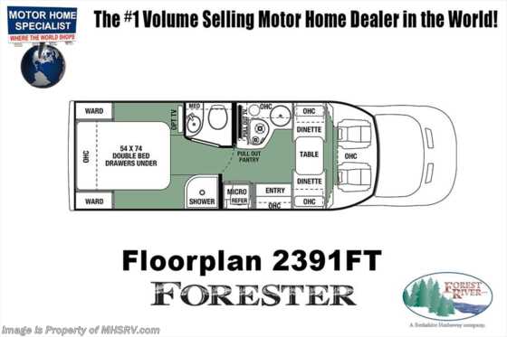 2018 Forest River Forester TS 2391FT Transit RV for Sale W/Travel in Style Pkg. Floorplan