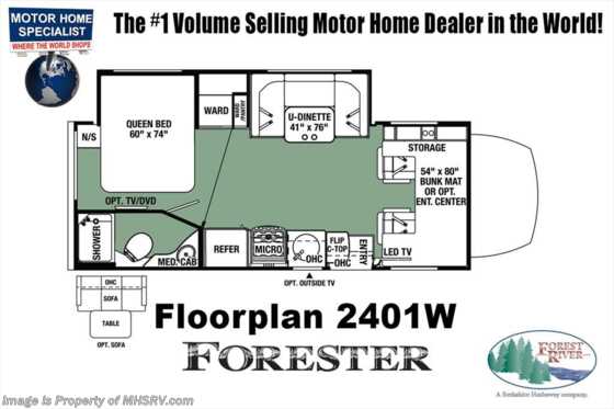 2018 Forest River Forester MBS 2401W Sprinter Diesel RV for Sale at MHSRV.com Floorplan