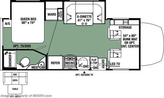2018 Forest River Forester MBS 2401W Sprinter Diesel RV for Sale @ MHSRV.com Floorplan