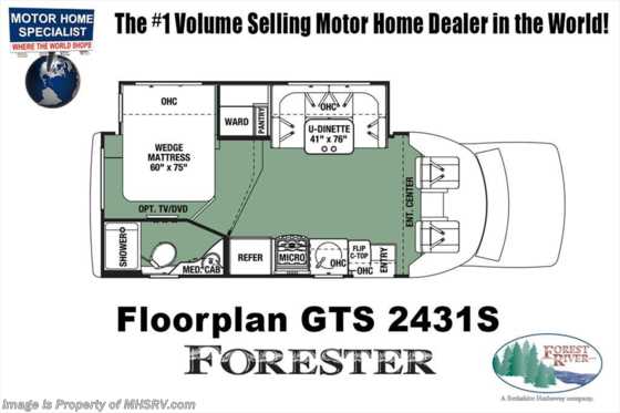 2018 Forest River Forester GTS 2431S RV for Sale @ MHSRV W/15K A/C & Jacks Floorplan