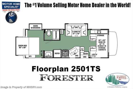 2018 Forest River Forester 2501TSF RV for Sale @ MHSRV W/Auto Jacks Floorplan