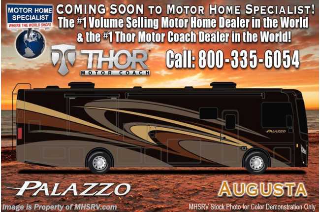 2018 Thor Motor Coach Palazzo 36.3 Bath &amp; 1/2 Diesel Pusher W/Theater Seats