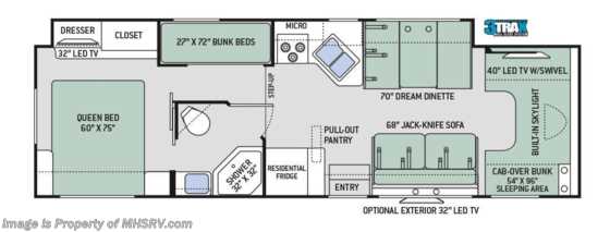 2018 Thor Motor Coach Quantum LF31 Bunk Model W/Diamond & Platinum Pkg Floorplan
