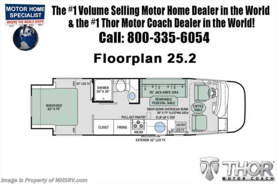2018 Thor Motor Coach Vegas 25.2 RUV for Sale at MHSRV.com W/15K A/C &amp; IFS Floorplan