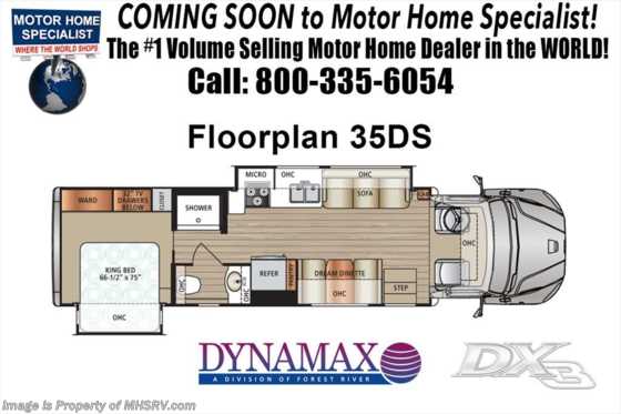 2018 Dynamax Corp DX3 35DS Super C for Sale W/Solar &amp; Dsl Aqua Hot Floorplan