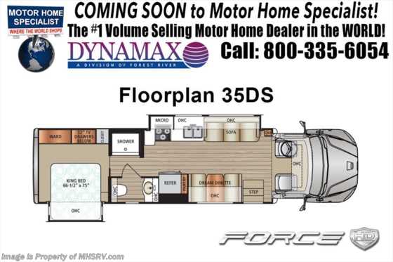 2018 Dynamax Corp Force HD 35DS Super C RV for Sale at MHSRV W/350HP Floorplan