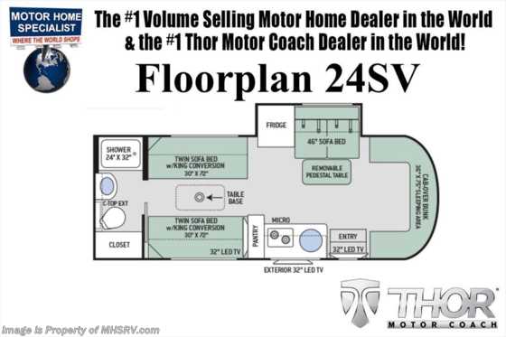 2018 Thor Motor Coach Chateau Citation Sprinter B+ 24SV RV for Sale at MHSRV W/Summit Pkg &amp; Dsl Gen Floorplan