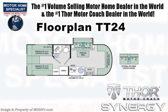 2018 Thor Motor Coach Synergy TT24 Sprinter W/Theater Seats, Dsl Gen, Summit Pkg Floorplan