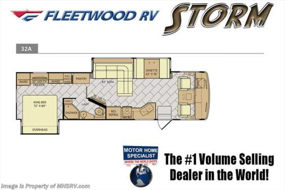 2018 Fleetwood Storm 32A RV for Sale at MHSRV.com W/Sat, W/D, King Bed Floorplan