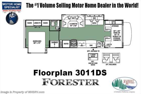 2018 Forest River Forester 3011DS RV for Sale @ MHSRV W/ Artic, 15K BTU A/C Floorplan