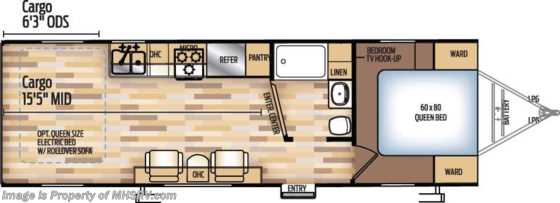 2018 Coachmen Adrenaline Toy Hauler 25QB W/ Pwr Bed, 15.0K A/C, 4KW Gen Floorplan