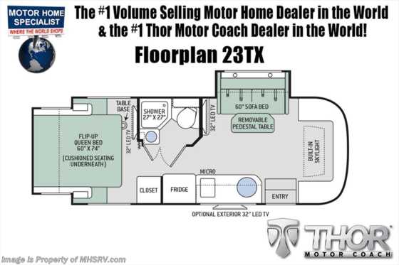 2018 Thor Motor Coach Gemini 24TX Sprinter Diesel RV for Sale @ MHSRV W/Ext. TV Floorplan