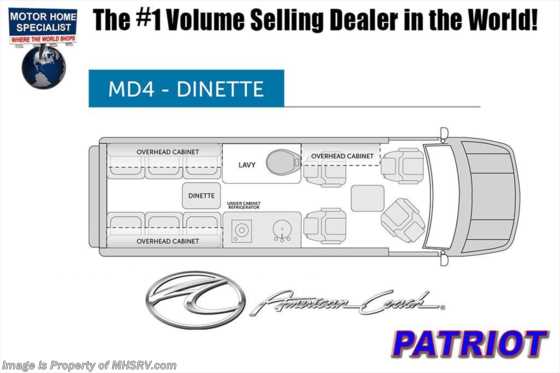 2018 American Coach Patriot MD4 Dinette Sprinter Diesel RV for Sale @ MHSRV Floorplan
