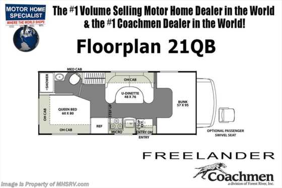 2018 Coachmen Freelander  21QBF RV for Sale @ MHSRV W/Ext TV, Serta, OH Loft Floorplan