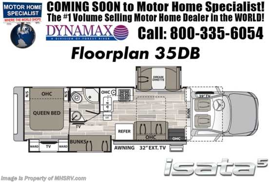2020 Dynamax Corp Isata 5 Series 35DB Super C Bunk House RV W/ Sat, 8KW Gen Floorplan
