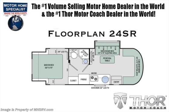 2018 Thor Motor Coach Four Winds Siesta Sprinter B+ 24SR RV for Sale at MHSRV W/Summit Pkg, Dsl Gen Floorplan