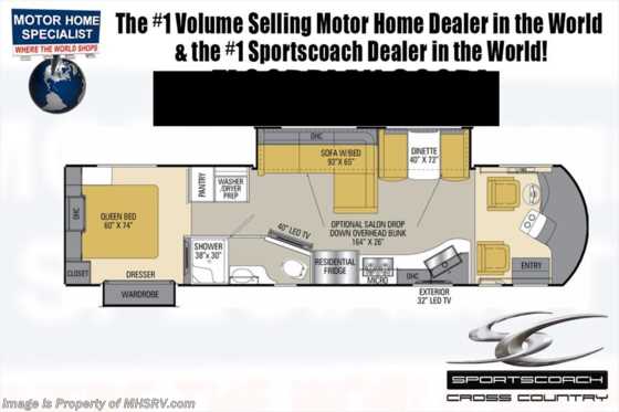 2018 Sportscoach Sportscoach SRS 360DL at MHSRV.com W/Rims, Sat, Salon Bunk Floorplan