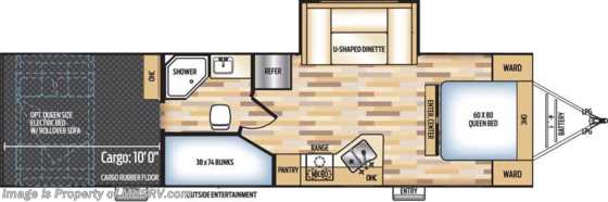 2018 Coachmen Adrenaline 31FET Toy Hauler Bunk Model, 2 A/C, Ext. TV, Jacks Floorplan