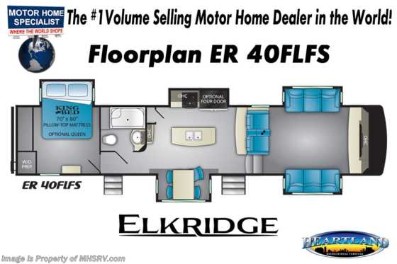 2018 Heartland RV ElkRidge 40FLFS W/ Auto Level, 2 A/C, Dual Pane Floorplan