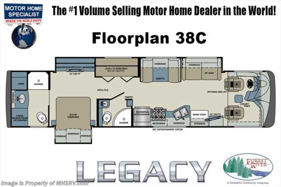 2018 Forest River Legacy SR 38C-340 Bunk House 2 Full Baths W/OH Loft Floorplan