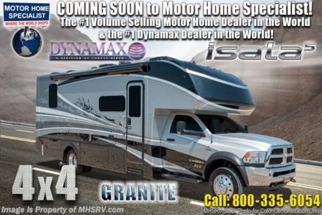 10-11-18 &lt;a href=&quot;http://www.mhsrv.com/other-rvs-for-sale/dynamax-rv/&quot;&gt;&lt;img src=&quot;http://www.mhsrv.com/images/sold-dynamax.jpg&quot; width=&quot;383&quot; height=&quot;141&quot; border=&quot;0&quot;&gt;&lt;/a&gt;  MSRP $189,521. The 2019 Dynamax Isata 5 Series model 30FW Super C is approximately 32 feet in length and is backed by Dynamax’s industry-leading Two-Year Coach Warranty. Features include a full wall slide, ESC suspension &amp; stability, fiberglass roof, leatherette reclining captains chairs, remote key-less entry, front cab over loft area, roller shades, full extension drawer guides, LED TV in living area, residential refrigerator, convection microwave oven, solid surface kitchen counter, inverter, automatic generator start, exterior shower and tank-less on-demand water heater. Optional features includes the beautiful full body paint, 4 wheel drive upgrade, 8KW Onan diesel generator, dual reclining theater seats IPO sofa, T4 in-motion satellite dish and solar panels. The Isata 5 Series is powered by the Ram&#174; 5500 SLT Chassis, 6.7L I6 Cummins&#174; Turbo Diesel 325HP engine, 6-Speed automatic transmission and features a 10,000 lb. hitch. For 2 year limited warranty details contact Dynamax or a MHSRV representative. For more complete details on this unit and our entire inventory including brochures, window sticker, videos, photos, reviews &amp; testimonials as well as additional information about Motor Home Specialist and our manufacturers please visit us at MHSRV.com or call 800-335-6054. At Motor Home Specialist, we DO NOT charge any prep or orientation fees like you will find at other dealerships. All sale prices include a 200-point inspection, interior &amp; exterior wash, detail service and a fully automated high-pressure rain booth test and coach wash that is a standout service unlike that of any other in the industry. You will also receive a thorough coach orientation with an MHSRV technician, an RV Starter&#39;s kit, a night stay in our delivery park featuring landscaped and covered pads with full hook-ups and much more! Read Thousands upon Thousands of 5-Star Reviews at MHSRV.com and See What They Had to Say About Their Experience at Motor Home Specialist. WHY PAY MORE?... WHY SETTLE FOR LESS?