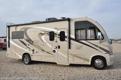 12-18-17 &lt;a href=&quot;http://www.mhsrv.com/thor-motor-coach/&quot;&gt;&lt;img src=&quot;http://www.mhsrv.com/images/sold-thor.jpg&quot; width=&quot;383&quot; height=&quot;141&quot; border=&quot;0&quot; /&gt;&lt;/a&gt; Used Thor Motor Coach RV for Sale- 2017 Thor Motor Coach Axis 24.1 with slide and 4,313 miles. This RV is approximately 25 feet 5 inches in length and features a Ford 6.8L engine, Ford chassis, power privacy shade, power mirrors with heat, 4KW Onan generator, power patio awning, slide-out room toppers, water heater, pass-thru storage, wheel simulators, tank heater, exterior shower, 8K lb. hitch, 3 camera monitoring system, exterior entertainment center, black-out shades, fold up kitchen counter, microwave, 3 burner range with oven, cab over loft, 3 flat panel TV&#39;s, ducted A/C and much more. For additional information and photos please visit Motor Home Specialist at www.MHSRV.com or call 800-335-6054.