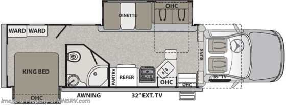 2019 Dynamax Corp Isata 5 Series 36DS Super C 4x4 RV for Sale W/Solar, Sat Floorplan