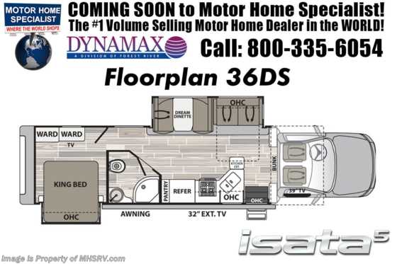 2019 Dynamax Corp Isata 5 Series 36DS Super C 4x4 RV for Sale W/Solar, Sat Floorplan