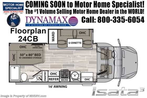 2019 Dynamax Corp Isata 3 Series 24CB Sprinter Diesel RV W/Dsl Gen, Sat, Solar Floorplan