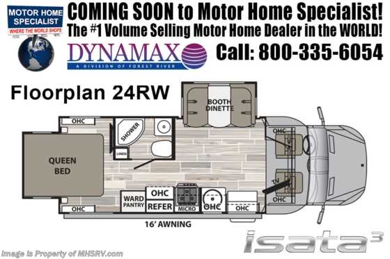 2019 Dynamax Corp Isata 3 Series 24RW Sprinter Diesel RV W/Dsl Gen, Sat, DVR Floorplan