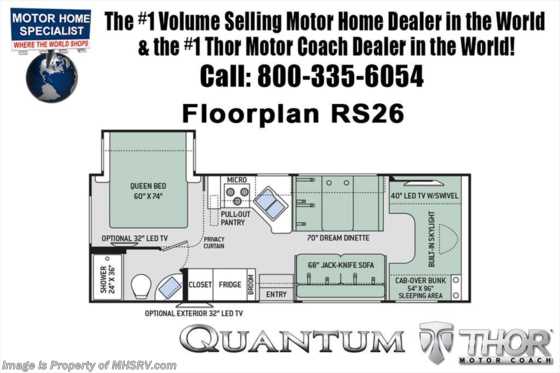 2018 Thor Motor Coach Quantum RS26 for Sale @ MHSRV W/15K A/C, FBP Floorplan