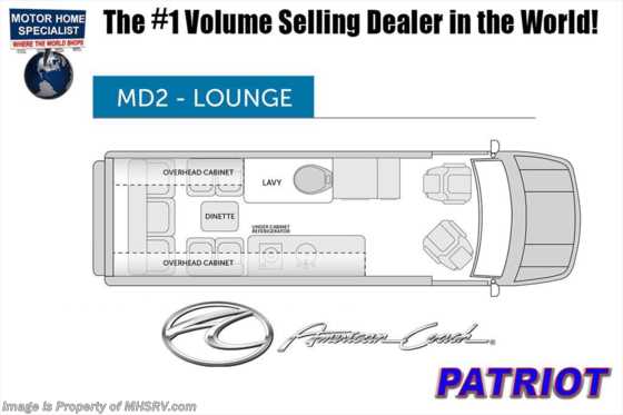 2019 American Coach Patriot EXT MD2 Lounge Sprinter Diesel RV for Sale @ MHSRV Floorplan