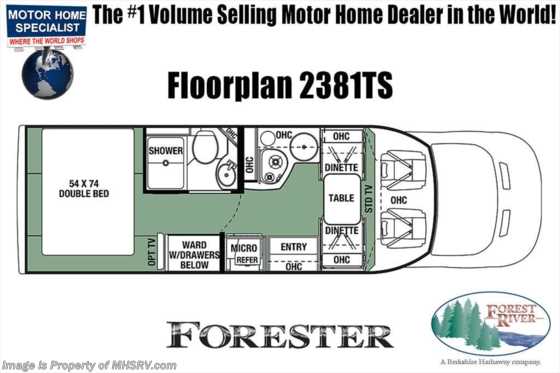 2019 Forest River Forester TS 2381FT Transit RV for Sale at MHSRV Floorplan