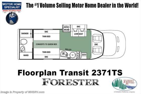2019 Forest River Forester TS 2371D Transit Diesel RV for Sale at MHSRV.com Floorplan