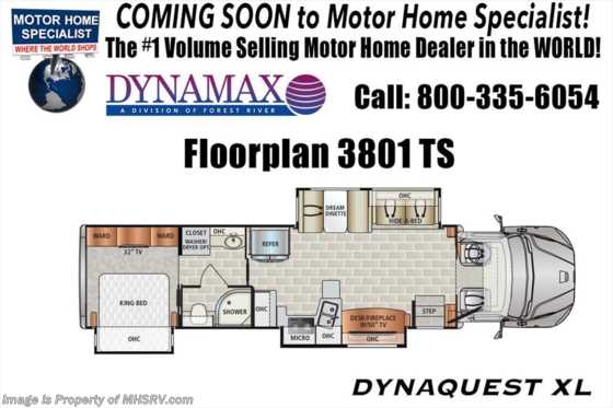 2019 Dynamax Corp Dynaquest XL 3801TS Super C W/ Dash Cam, Theater Seats Floorplan