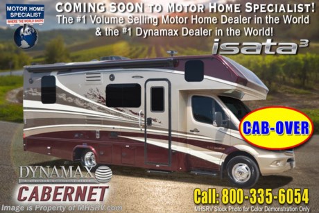 8-13-18 &lt;a href=&quot;http://www.mhsrv.com/other-rvs-for-sale/dynamax-rv/&quot;&gt;&lt;img src=&quot;http://www.mhsrv.com/images/sold-dynamax.jpg&quot; width=&quot;383&quot; height=&quot;141&quot; border=&quot;0&quot;&gt;&lt;/a&gt;  MSRP $145,374. The 2019 DynaMax Isata 3 Series model 24CB is approximately 25 feet 5 inches in length and is backed by Dynamax’s industry-leading Two-Year limited Warranty. The Isata 3 is powered by the Mercedes-Benz Sprinter chassis, 3.0L V6 diesel engine featuring a 5,000 lb. hitch. A few popular features include 7&quot; Kenwood dash infotainment center, GPS, leatherette driver and passenger seats, color 3 camera monitoring system, R-8 insulated sidewalls &amp; floor, tinted frameless windows, full extension drawer guides, privacy shades, solid surface countertops &amp; backsplash, inverter and tank-less on-demand water heater. Optional features includes the beautiful full body paint, solar panels with amp controller, aluminum wheels, cab over loft, cocktail table between cab seats, cab seat booster cushions, Remis cab window shade system, In-motion satellite, 3.2KW Diesel generator and dash cam DVR with forward collision and departure delay alerts. The Isata 3 is powered by the Mercedes-Benz Sprinter chassis, 3.0L V6 diesel engine featuring a 5,000 lb. hitch. For 2 year limited warranty details contact Dynamax or a MHSRV representative. For more complete details on this unit and our entire inventory including brochures, window sticker, videos, photos, reviews &amp; testimonials as well as additional information about Motor Home Specialist and our manufacturers please visit us at MHSRV.com or call 800-335-6054. At Motor Home Specialist, we DO NOT charge any prep or orientation fees like you will find at other dealerships. All sale prices include a 200-point inspection, interior &amp; exterior wash, detail service and a fully automated high-pressure rain booth test and coach wash that is a standout service unlike that of any other in the industry. You will also receive a thorough coach orientation with an MHSRV technician, an RV Starter&#39;s kit, a night stay in our delivery park featuring landscaped and covered pads with full hook-ups and much more! Read Thousands upon Thousands of 5-Star Reviews at MHSRV.com and See What They Had to Say About Their Experience at Motor Home Specialist. WHY PAY MORE?... WHY SETTLE FOR LESS?